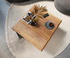 Coffee Table Anaya 90x90cm Acacia Wood Natural 1 Compartment L-Feet Silver