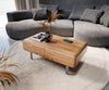 Coffee Table Anaya 100x50cm Acacia Wood Natural 2 Drawers L-Feet Silver