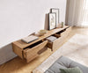 TV Stand Wyatt 220cm Oak Wood Natural V-Feet Silver