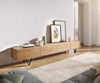 TV Stand Wyatt 220cm Oak Wood Natural V-Feet Black