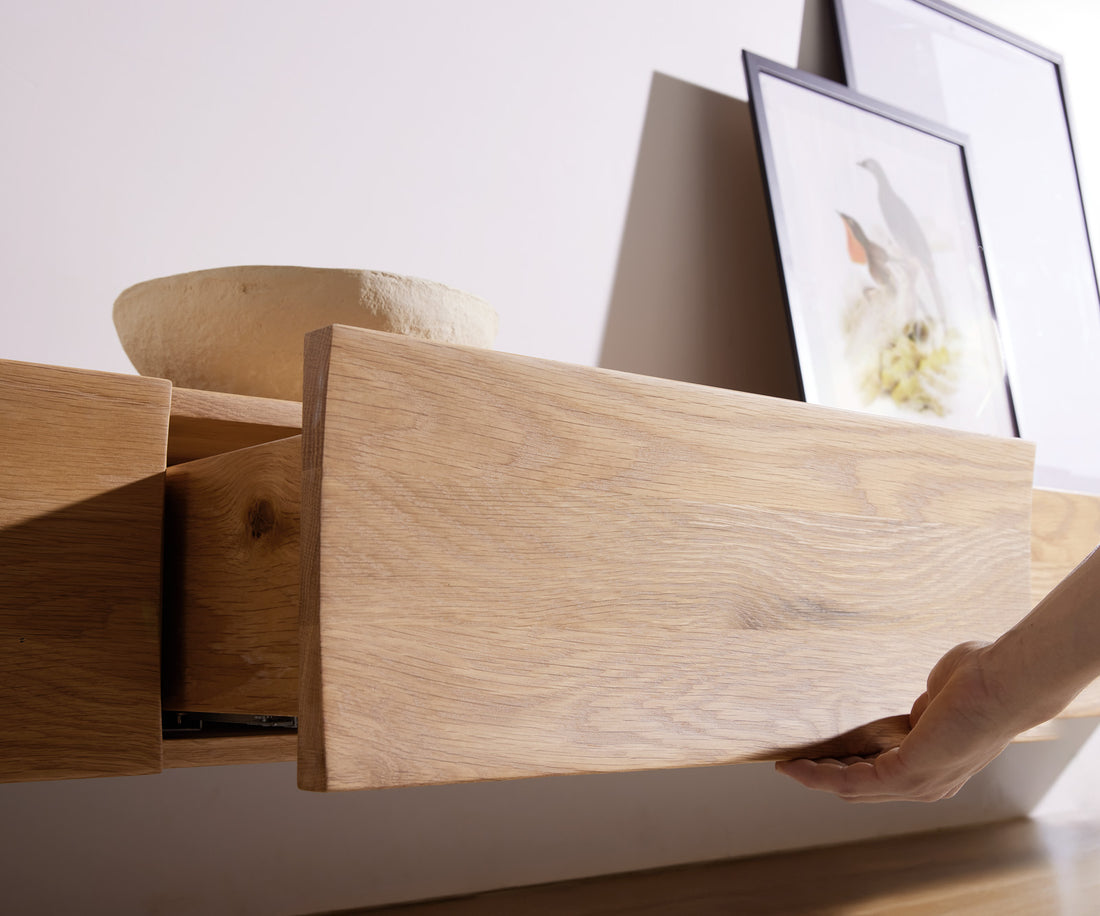 Floating TV Stand Wyatt 220cm Oak Wood Natural