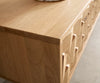TV Stand Fevo 220cm Oak Wood Natural 4 Doors V-Feet Black