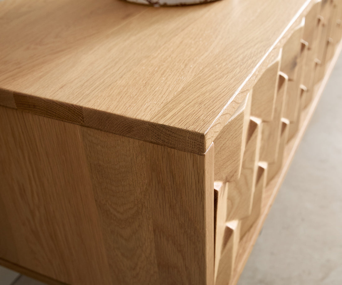 Floating TV Stand Fevo 220cm Oak Wood Natural 4 Doors