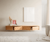 Floating TV Stand Fevo 220cm Oak Wood Natural 4 Doors