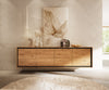Floating Sideboard Stonegrace 200cm Oak Wood Natural 4 Doors Stone Veneer