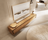 Floating TV Stand Stonegrace 200cm Oak Wood Natural 4 Doors Stone Veneer