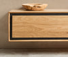 Floating TV Stand Stonegrace 200cm Oak Wood Natural 4 Doors Stone Veneer