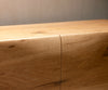 Sideboard New Live-Edge 145cm 3 Doors Oak Wood Natural Square Feet Black