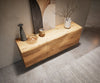 Sideboard New Live-Edge 145cm 3 Doors Oak Wood Natural Square Feet Black