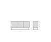 Sideboard New Live-Edge 145cm 3 Doors Oak Wood Natural Angled Feet Black
