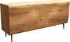 Sideboard New Live-Edge 145cm 3 Doors Oak Wood Natural Angled Feet Black