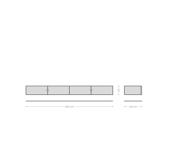 Floating TV Stand New Live-Edge 200cm 4 Doors Oak Wood Natural