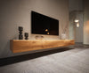 Floating TV Stand New Live-Edge 200cm 4 Doors Oak Wood Natural