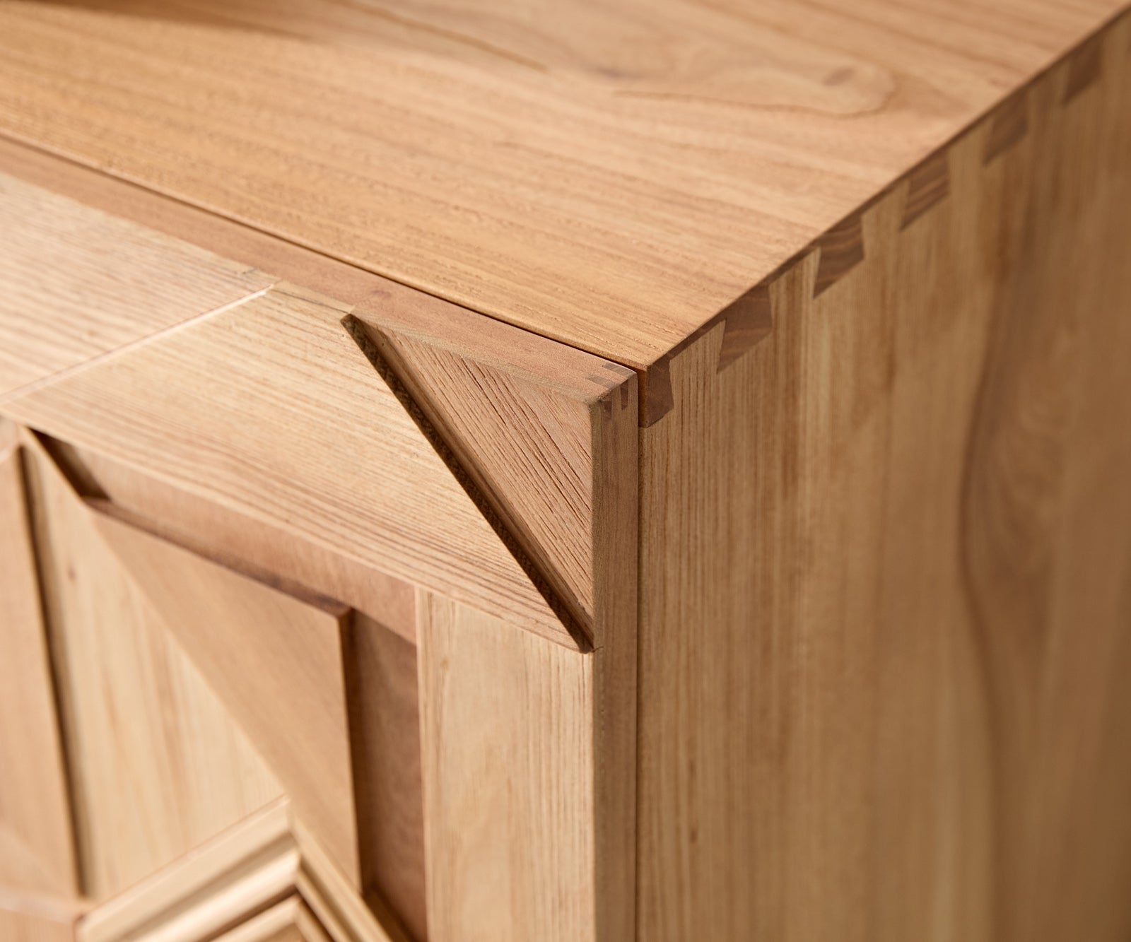 Sideboard Dareios 200cm Elm Wood Natural 4 Doors
