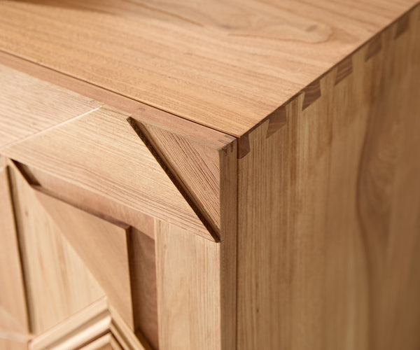 Sideboard Dareios 200cm Elm Wood Natural 4 Doors