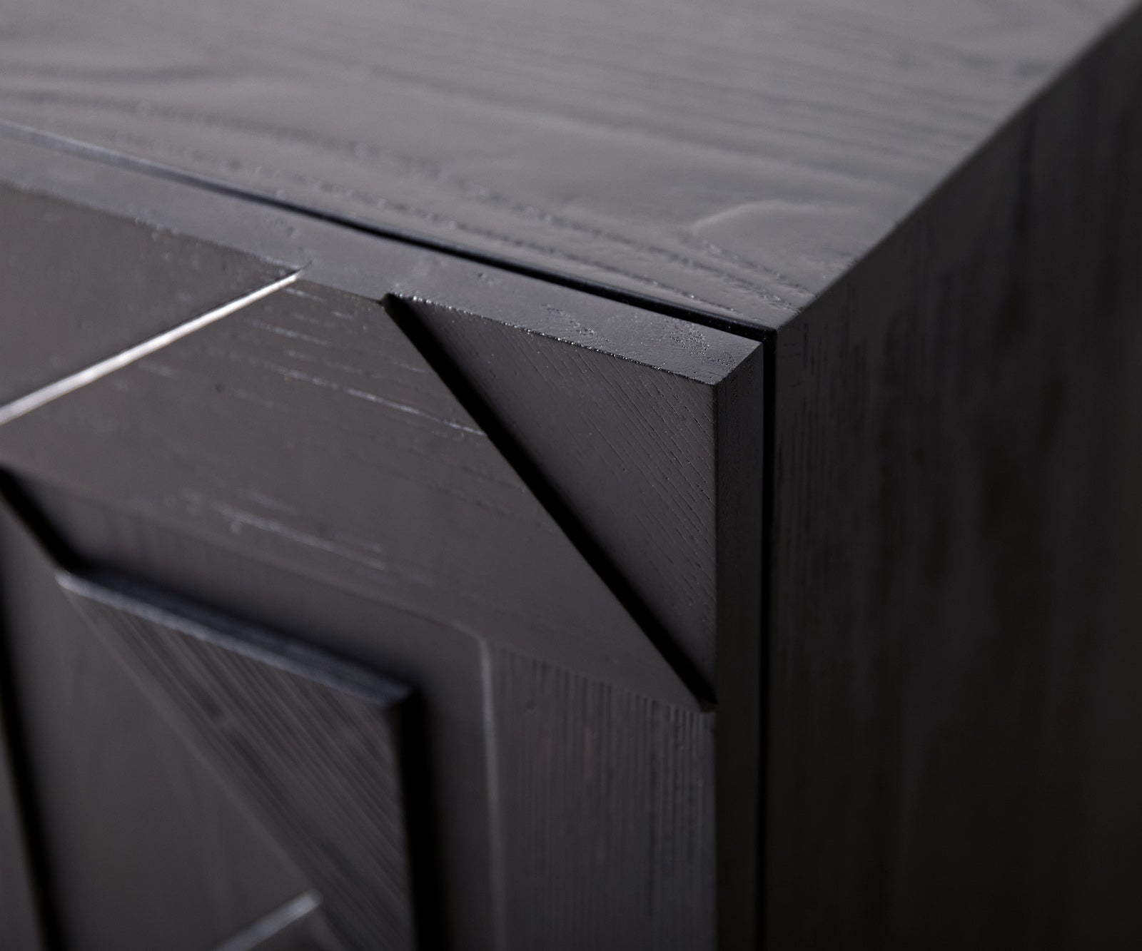 Sideboard Dareios 200cm Elm Wood Black 4 Doors