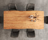 Dining Table Olympus Live-Edge 200x100cm Acacia Wood Natural Three Pillars Frame Black