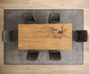 Dining Table Olympus Live-Edge 200x100cm Acacia Wood Natural Three Pillars Frame Steel