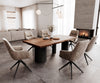 Dining Table Olympus Live-Edge 200x100cm Acacia Wood Brown Three Pillars Frame Black