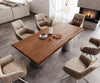 Dining Table Olympus Live-Edge 200x100cm Acacia Wood Brown Three Pillars Frame Steel 55mm Top