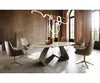 Dining Table Aurora Oval 220cm Ceramic Onice Oro Beige W-Frame Titanium