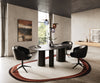 Dining Table Aurora Oval 220cm Ceramic Nero Greco Anthracite Three Pillars Frame Black