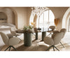 Dining Table Aurora Oval 220x120cm Ceramic Dark Brown Three Pillars Frame Titanium