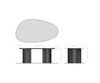 Dining Table Aurora Oval 220x120cm Ceramic Dark Brown Three Pillars Frame Titanium