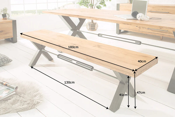 Bench Viking 180cm Wild Oak Wood Natural