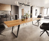 Dining Table Olympus Live-Edge 300x100cm Oak Wood Natural Slanted Frame Black