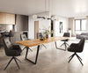 Dining Table Olympus Live-Edge 300x100cm Oak Wood Natural Slanted Frame Black