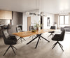 Dining Table Olympus Live-Edge 300x100cm Oak Wood Natural Cross Frame Black