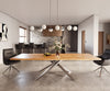 Dining Table Olympus Live-Edge 300x100cm Oak Wood Natural Cross Frame Steel
