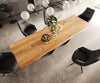 Dining Table Olympus Live-Edge 300x100cm Oak Wood Natural Infinity Frame Black