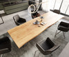 Dining Table Olympus Live-Edge 300x100cm Oak Wood Natural Four Pillars Frame Steel