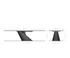 Dining Table Olympus Live Edge 300x100cm Oak Wood Natural Cone Frame Silver 40mm Top