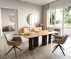 Dining Table Olympus Live-Edge 200x100cm Oak Wood Natural Four Pillars Frame Black