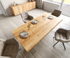 Dining Table Olympus Live-Edge 200x100cm Oak Wood Natural Four Pillars Frame Black