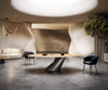 Dining Table Olympus Oval 280x130cm Oak Wood Natural Cone Frame Silver 25mm Top