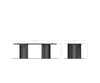 Dining Table Pearl 240x120cm Glass Three Pillars Frame White