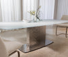 Dining Table Pearl 240x120cm Glass Central Frame Silver