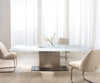 Dining Table Pearl 240x120cm Glass Central Frame Silver
