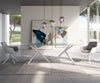 Dining Table Pearl 240x120cm Glass Geometric Frame White