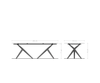 Dining Table Pearl 240x120cm Glass Geometric Frame White