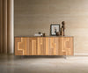 Sideboard Taka 200cm 4 Doors White Oak Veneer Acryl Feet