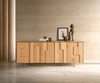 Sideboard Taka 200cm 4 Doors White Oak Veneer Acryl Feet