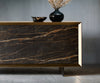 Sideboard Yori 203cm 2 Doors 3 Drawers Gold Narrow Feet Black