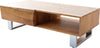 Coffee Table New Live-Edge 115cm 2 Drawers 1 Compartment Acacia Wood Natural Square Feet Silver