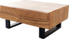 Coffee Table New Live-Edge 80cm 2 Drawers Acacia Wood Natural Square Feet Black