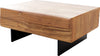 Coffee Table New Live-Edge 80cm 2 Drawers Acacia Wood Natural Narrow Feet Black
